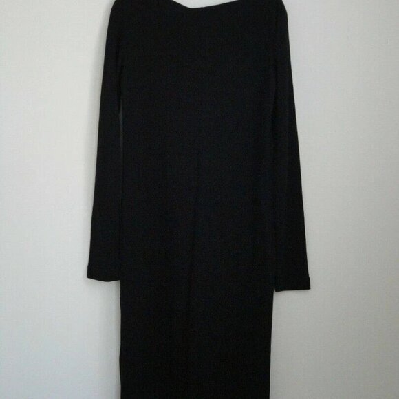 NWT PIAZZA SEMPIONE Black Long Sleeve Jersey Lucite Detail Dress 42/8 - Picture 6 of 6